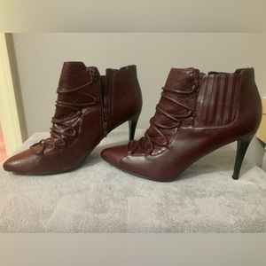 Definitely unique show stopper wearing these beauties.  Maroon or burgundy